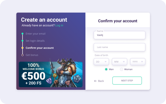 Safecasino Registration step 3